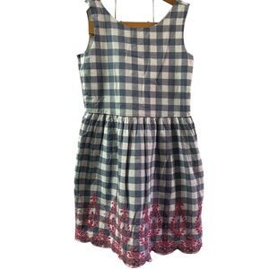 Girl's Gap Kids Fully Lined Gingham Sleeveless Dress Size L